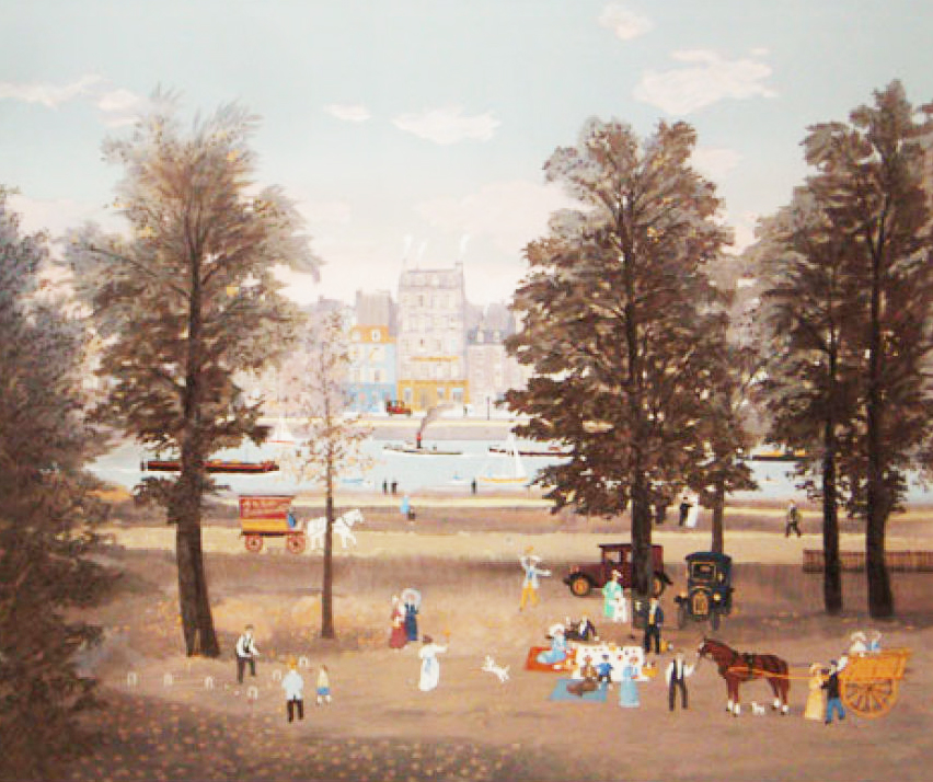 ミッシェル・ドラクロワの絵画作品　タイトルは、午後の公園